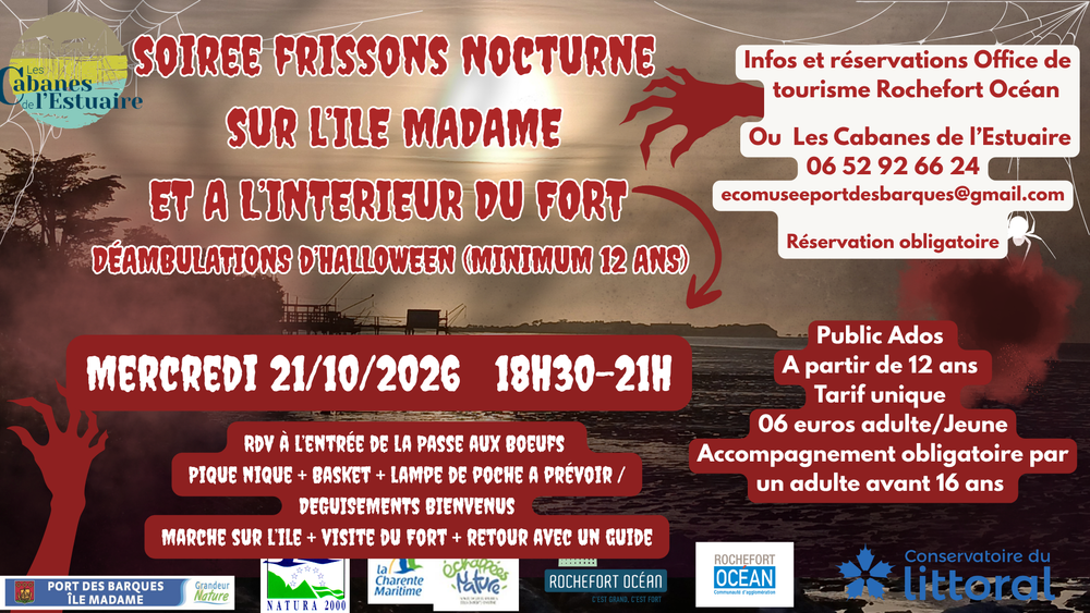 Soirée Frisson d'Halloween au Fort de l'ile Madame pour les ados