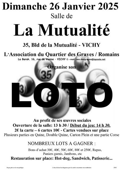 Loto de l'association du quartier des Graves-Romains