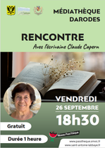 Rencontre avec l'écrivaine Claude Capern_Saint-Antoine-l'Abbaye