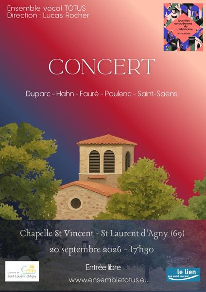 Concert de chants a cappella : Ensemble Totus_Saint-Laurent-d'Agny