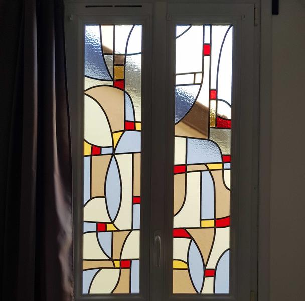 Vitrail réalisé par l'atelier Au cœur du vitrail 