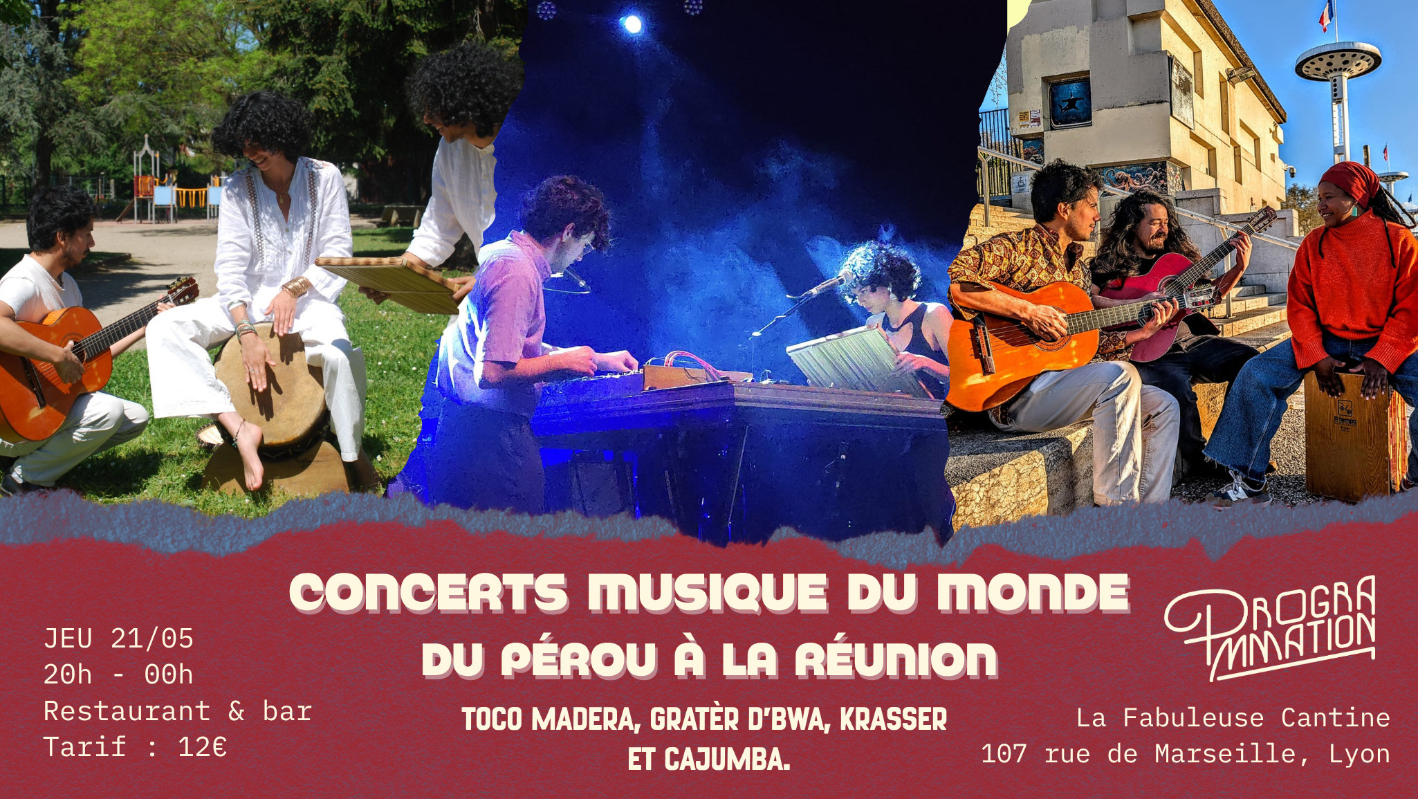Concerts musique Péruvienne & Réunionnaise