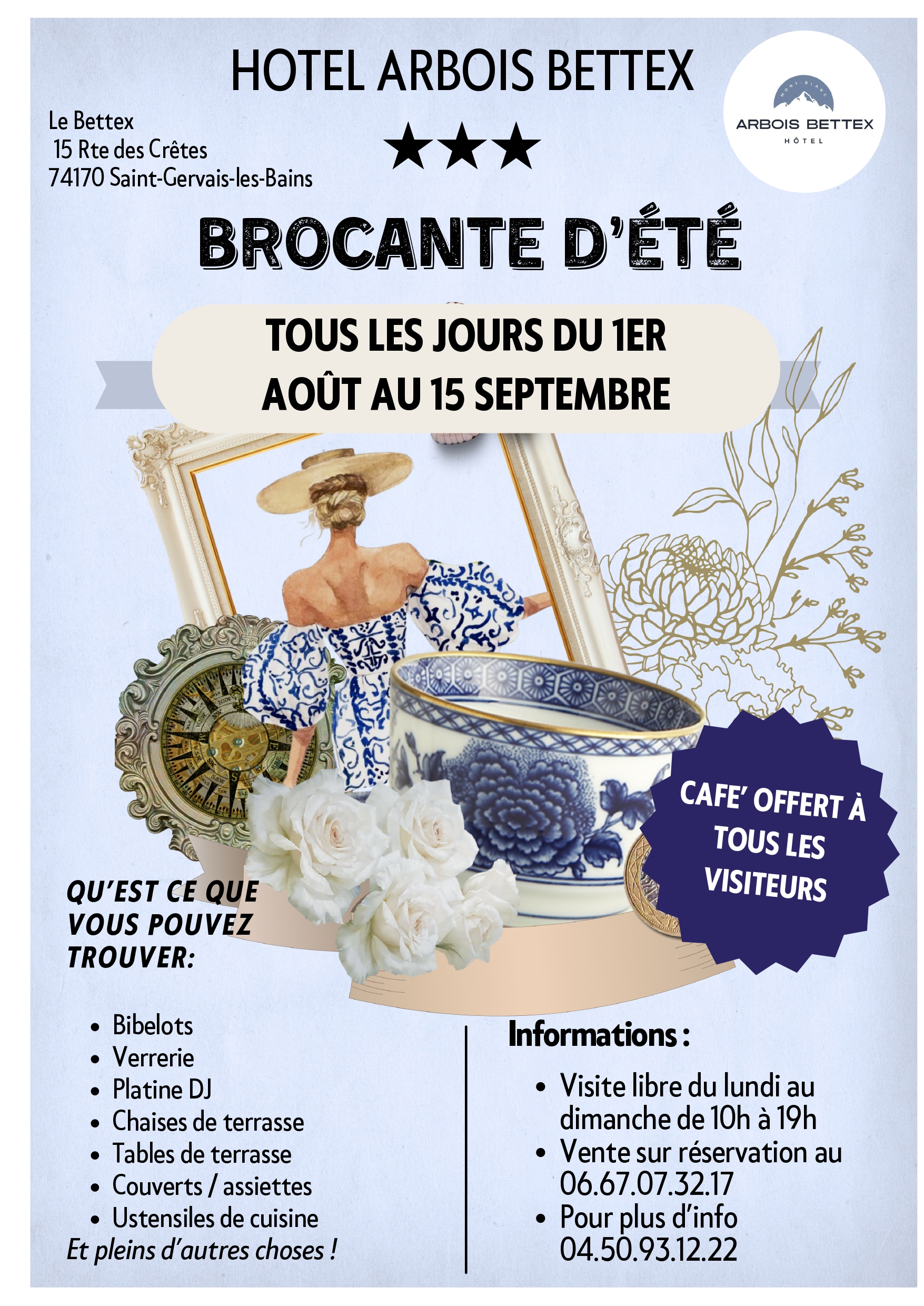 Flea market from 1 August to 15 September