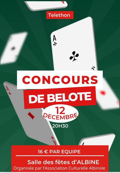 Concours de belote pour le Téléthon
