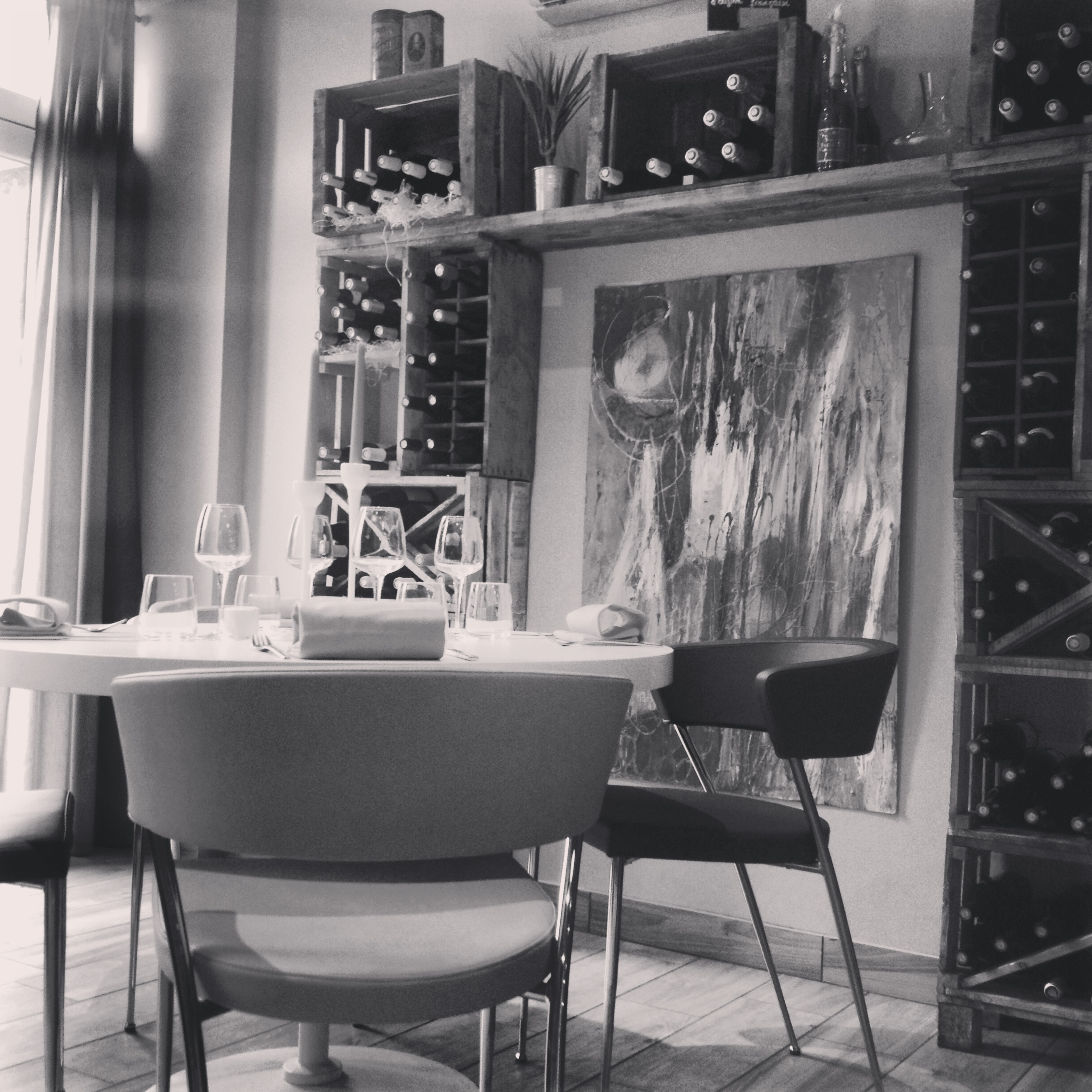 Salle de restaurant b&w