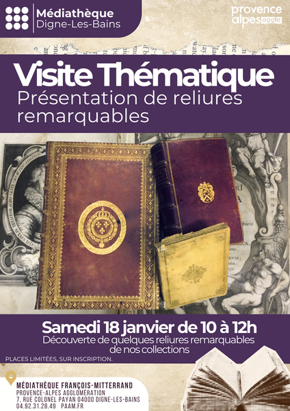 Visite thématique : présentation de reliures... Le 18 janv 2025