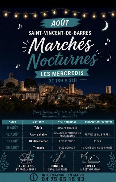 Marchés nocturnes daoût à Saint-Vincent-de-Barrès_Saint-Vincent-de-Barrès