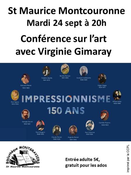 Conférence sur l'art - 150 ans de l'impressionnisme