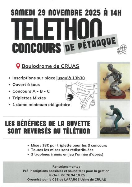 Concours de Pétanque pour le Téléthon_Cruas