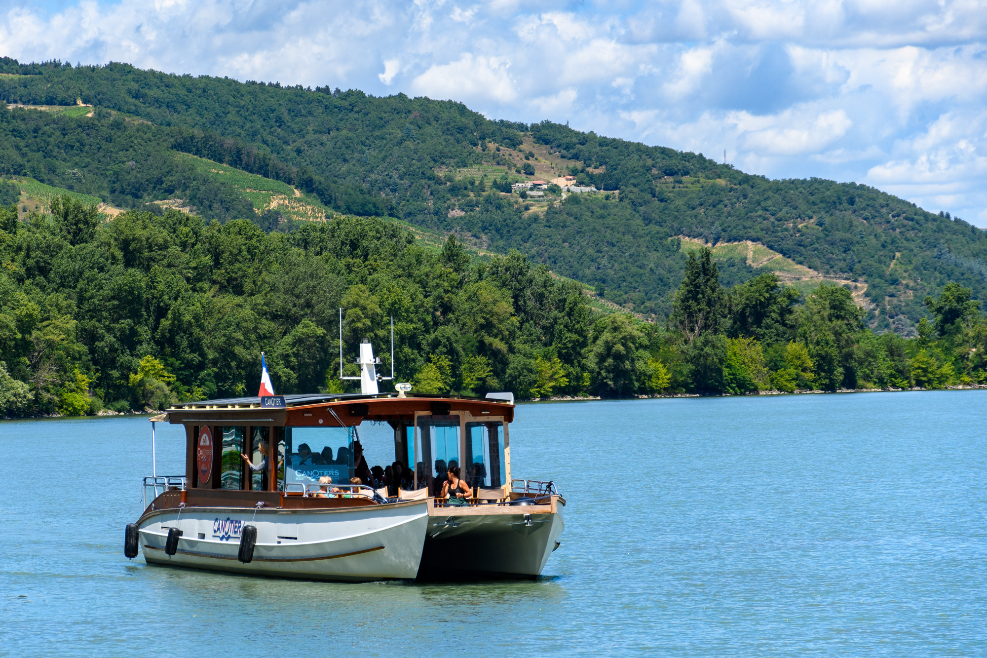 La boucle du Doux en bateau, Cyclo et Train Vapeur - La compagnie des canotiers_Tournon-sur-Rhône
