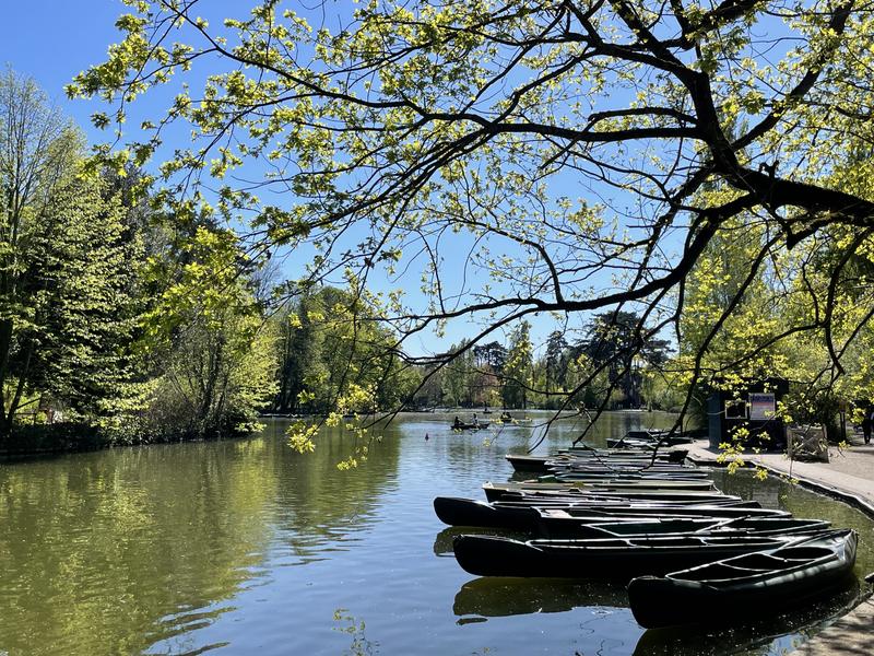 Bords du lac des Minimes dans le bois de Vincennes, en automne 