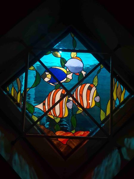 Vitrail réalisé par l'atelier Au cœur du vitrail 