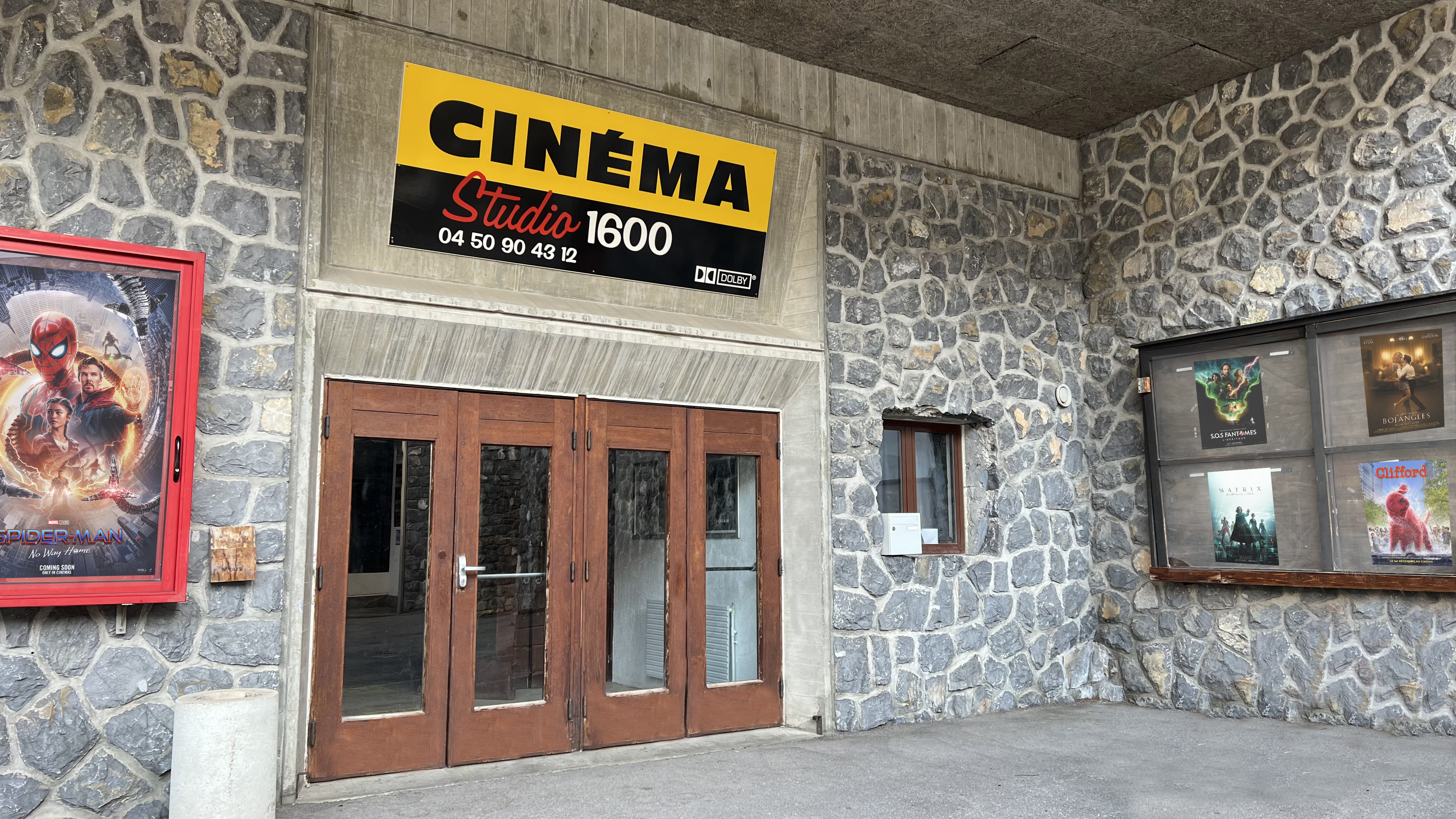 Outside the Flaine cinema