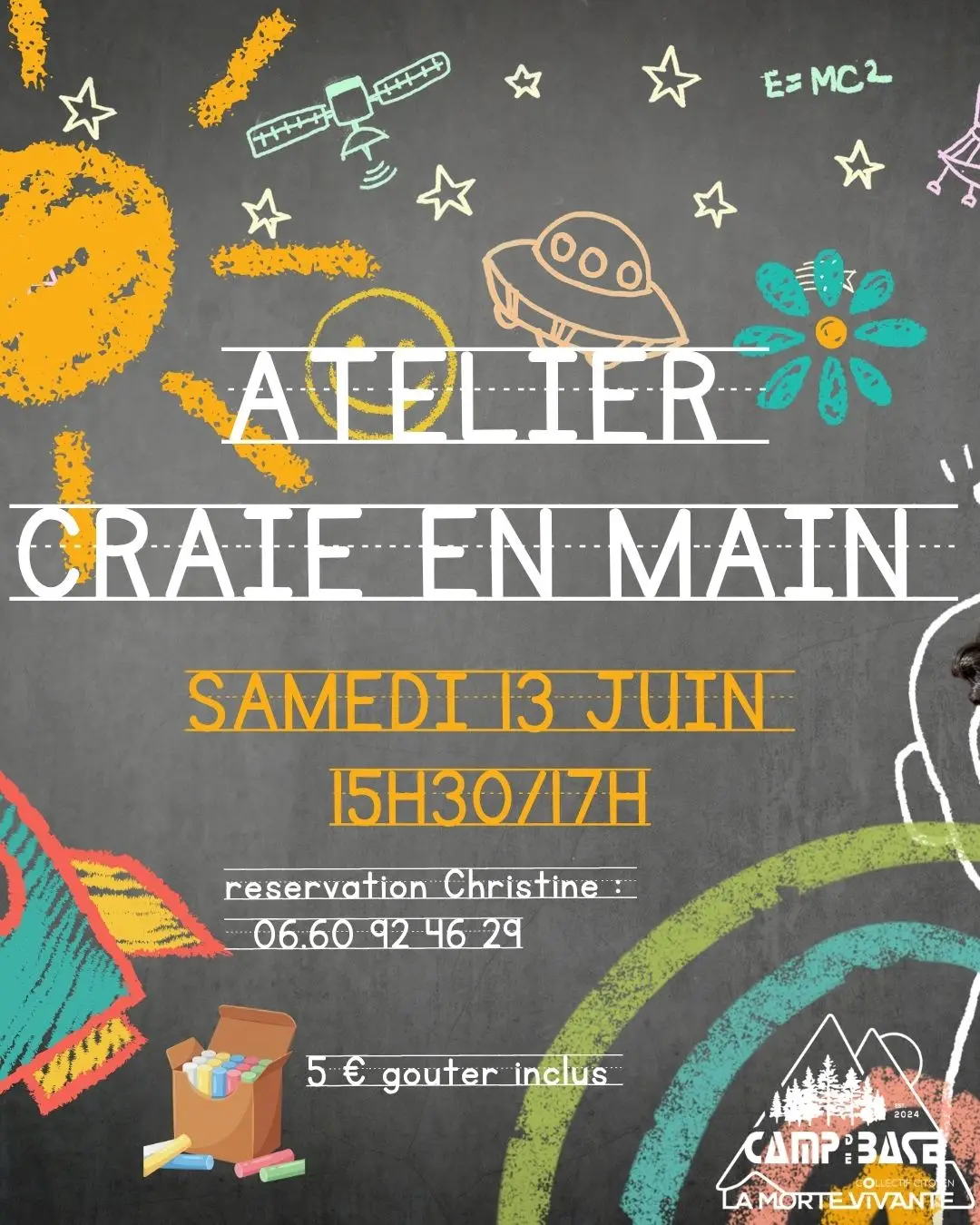 Atelier craie en main avec Christine_Alpe Du Grand Serre