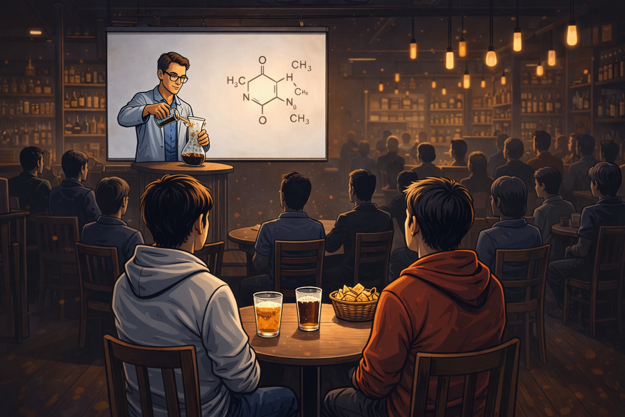 Production de bière, de la science à la main