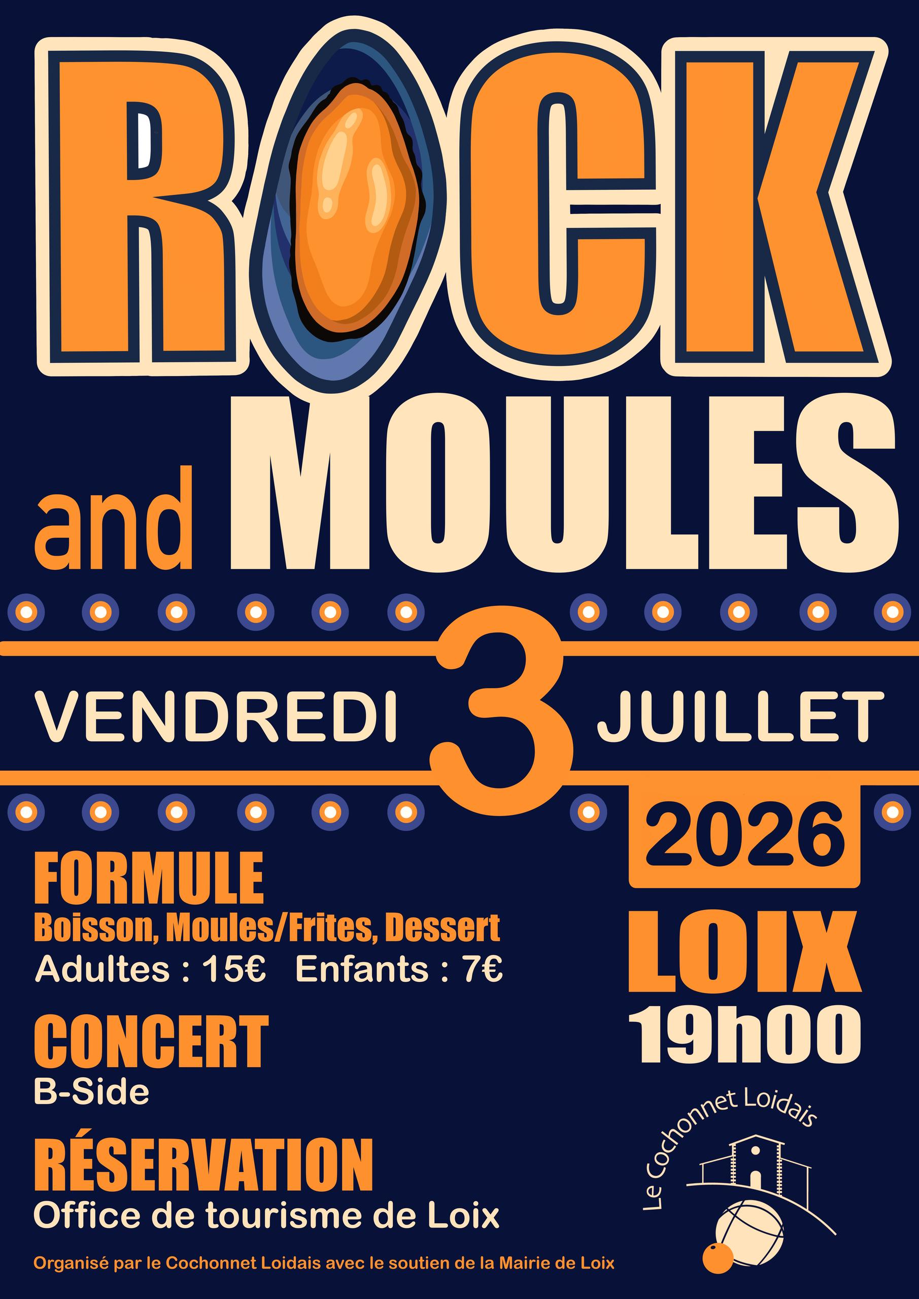 Le repas village - Soirée rock'n moules à Loix