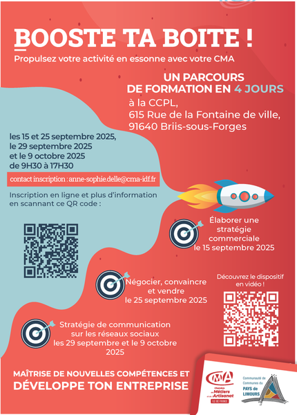 Booste ta boîte ! Atelier-formation avec la CMA