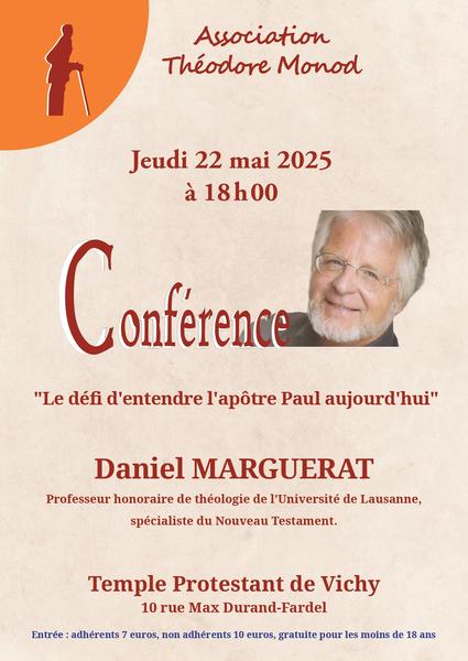 Conférence : "Le défi d'entendre l'apôtre Paul aujourd'hui"