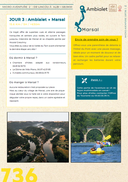 Micro Aventures sur le GR736 - De Ambialet à Marsal