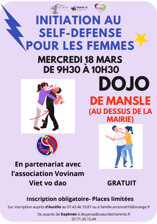 Initiation au self défense pour les femmes_Mansle-les-Fontaines