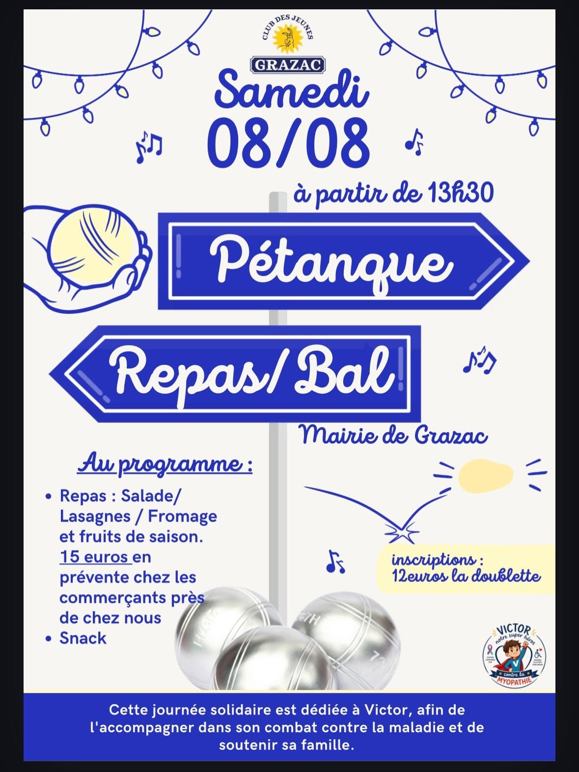 Pétanque, repas et bal