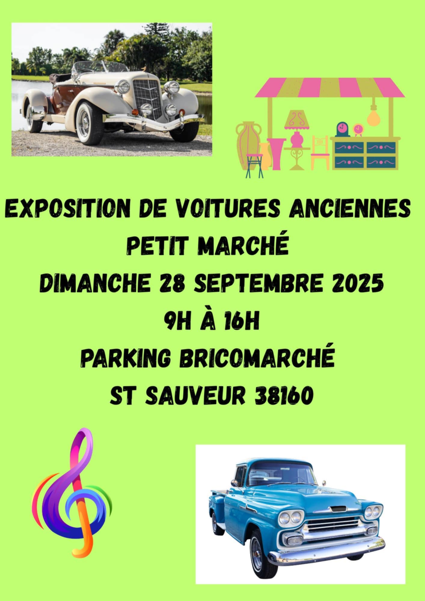Exposition voitures anciennes et petit marché_Saint-Sauveur