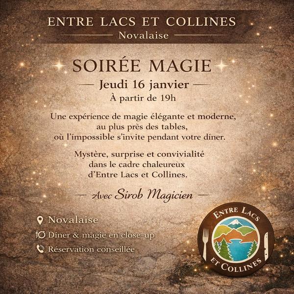 Soirée magie - Restaurant Entre Lacs et Collines - Novalaise