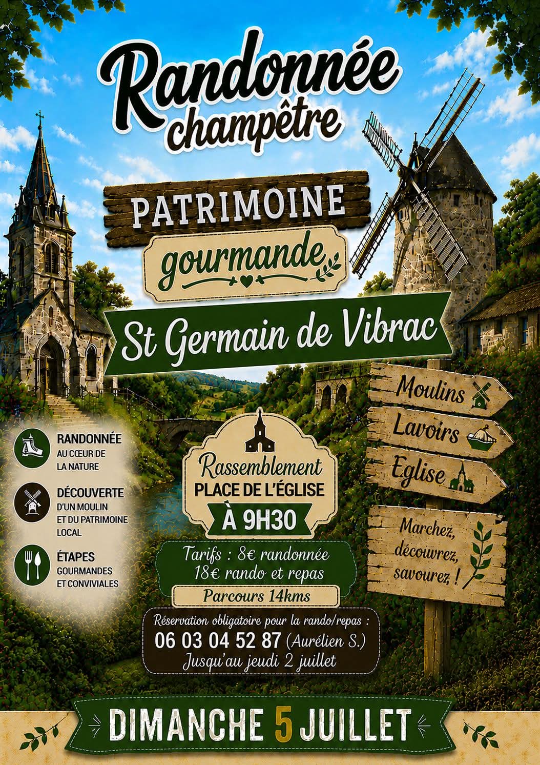 Randonnée champêtre patrimoine gourmande