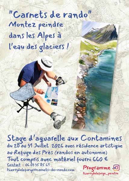 Carnets de rando : stage d'aquarelle dans les montagnes des Contamines_Les Contamines-Montjoie