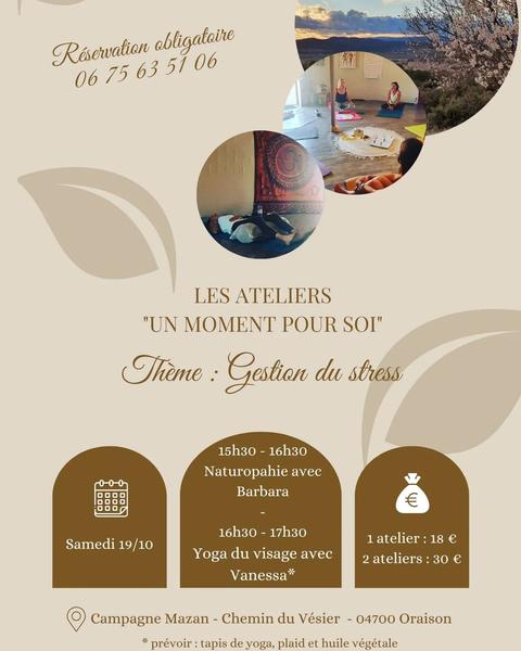 Atelier "Un moment pour soi" Le 19 oct 2024