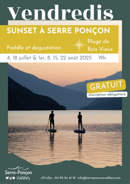 - © CCSPVA Sunset à Serre Ponçon : Paddle et dégustation._Rousset-Serre-Ponçon - © CCSPVA