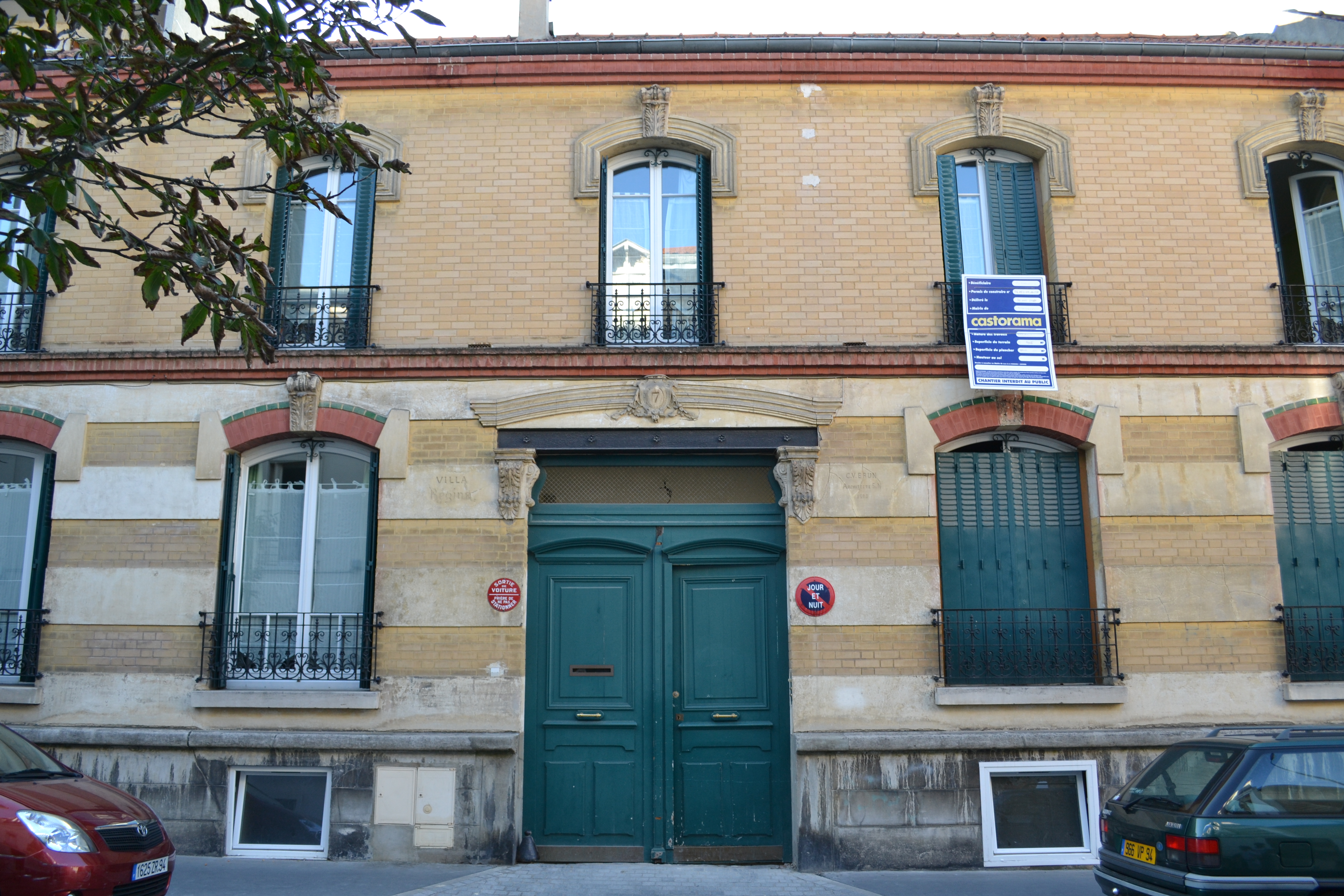 La façade de la Villa Régina - studio