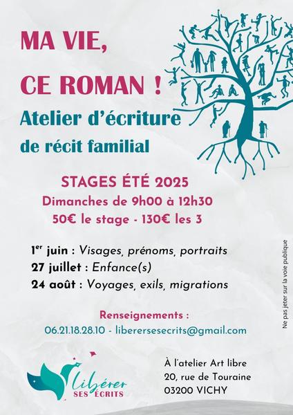 Stage écriture de récit familial