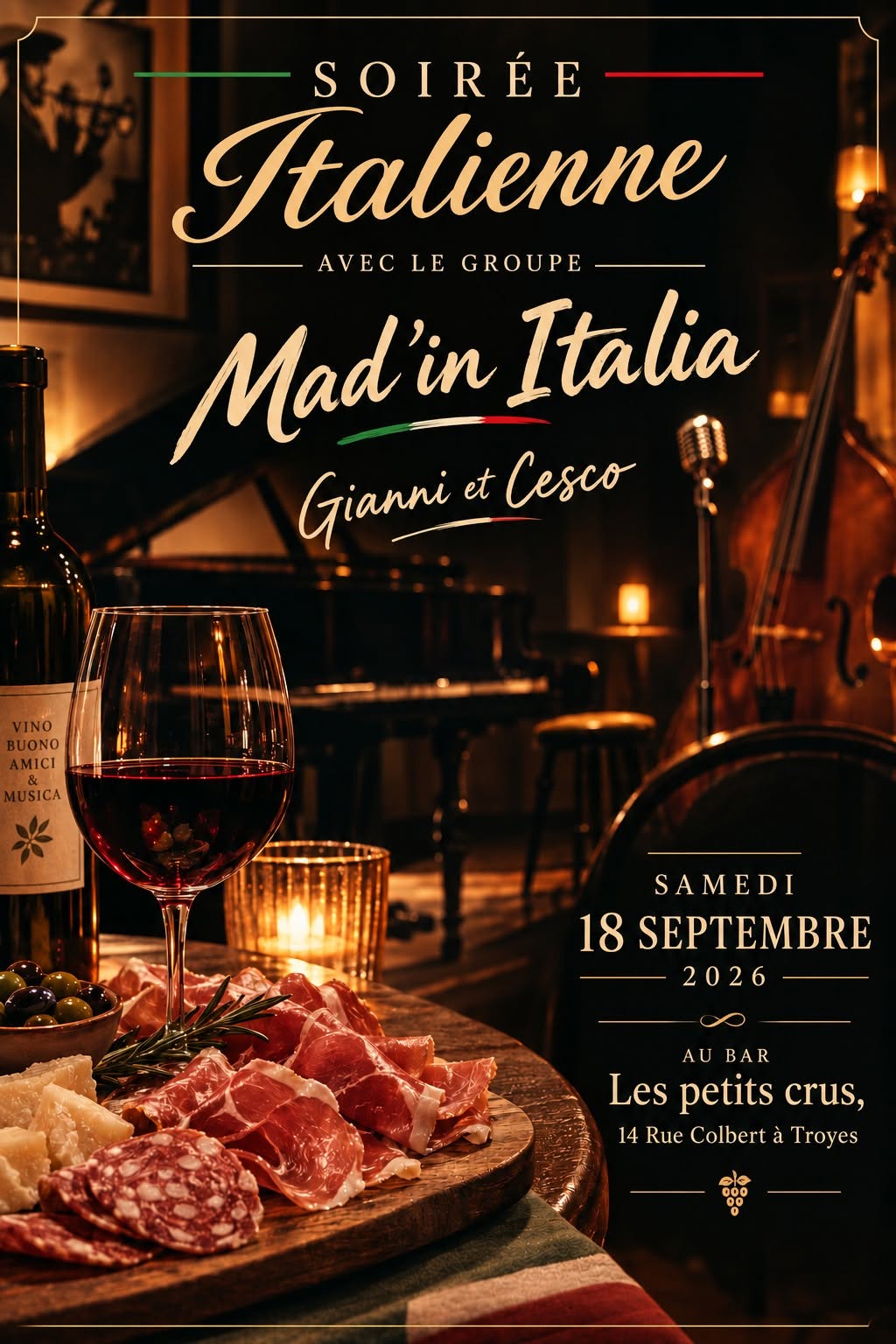 Soirée italienne avec le concert de Mad'in Italia