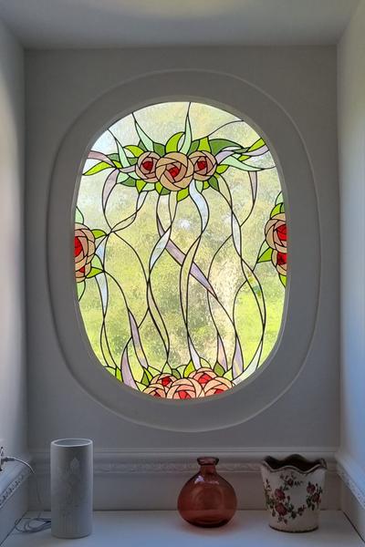 Vitrail réalisé par l'atelier Au cœur du vitrail 