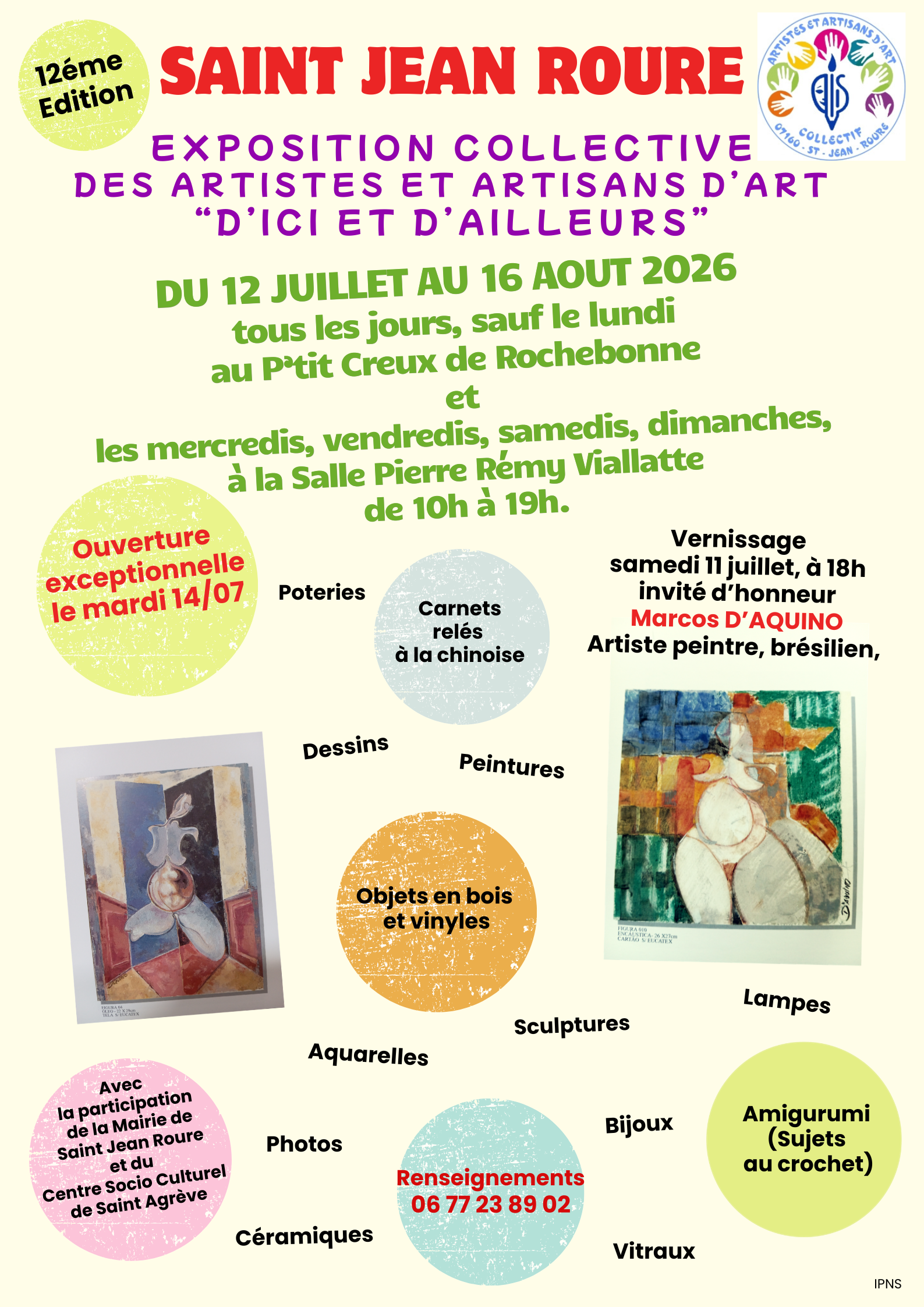 Exposition collective des artistes et artisans d'art de Saint Jean Roure