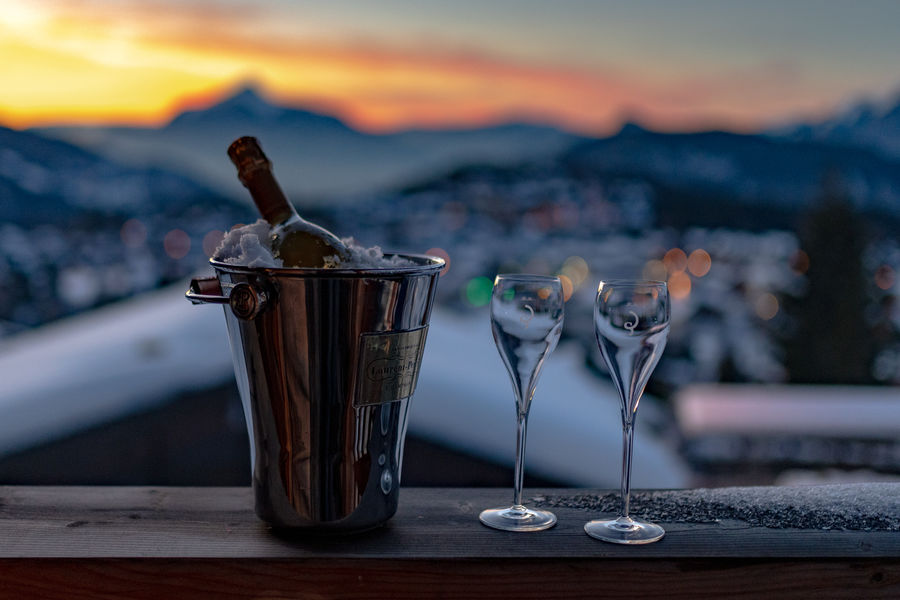 Dîner avec couché de soleil