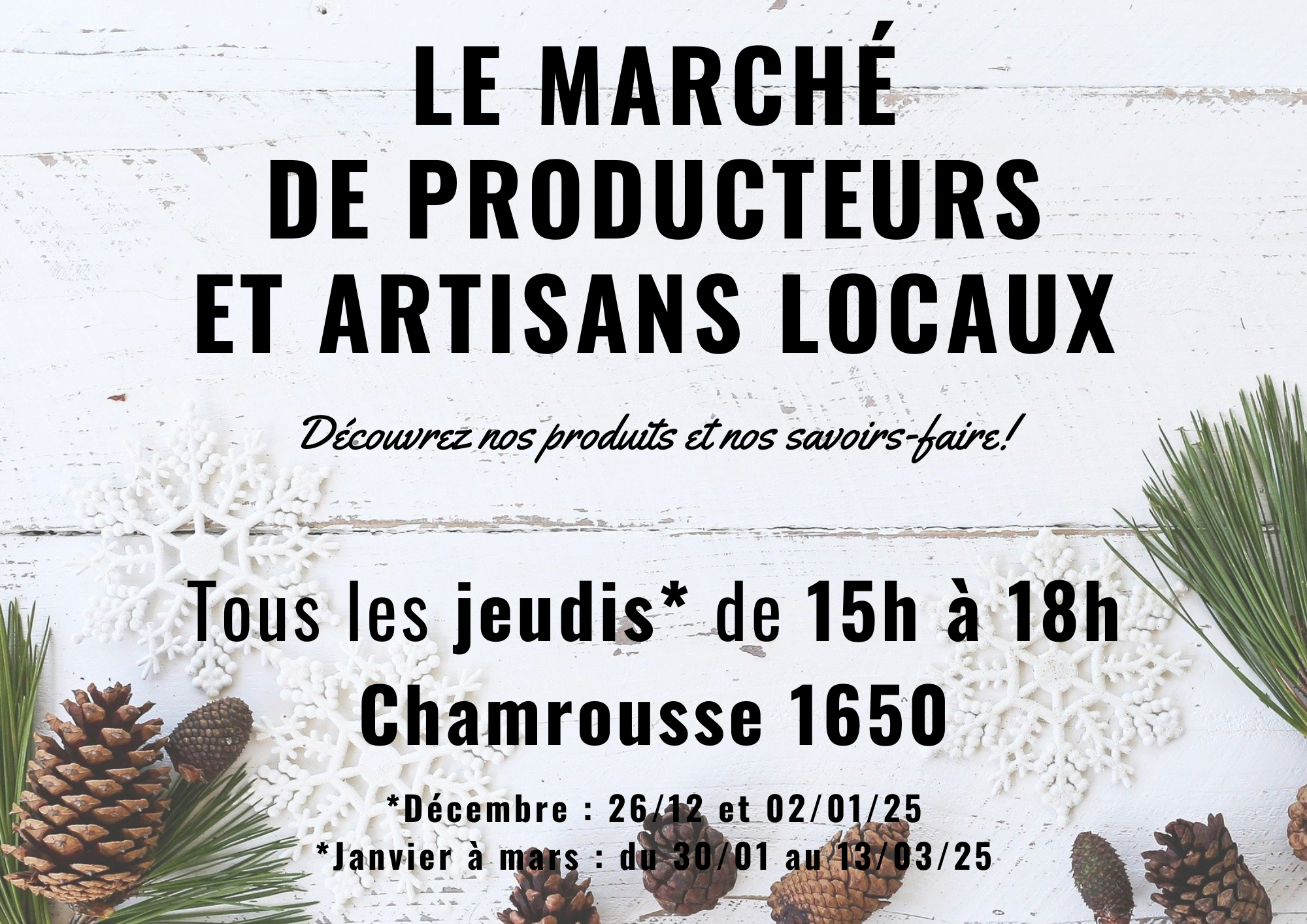 Marché artisans et producteurs locaux Chamrousse Belledonne