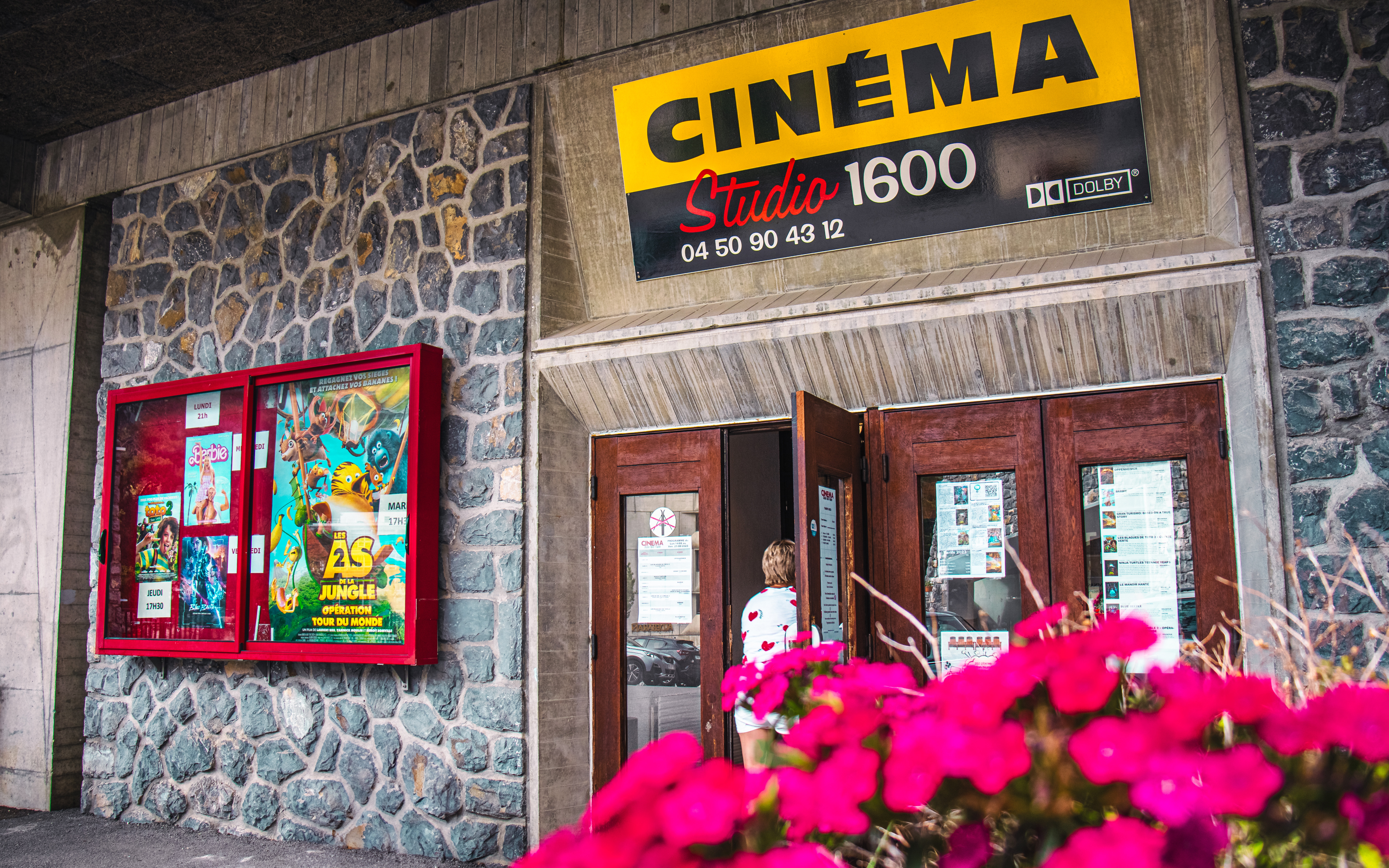 Outside the Flaine cinema