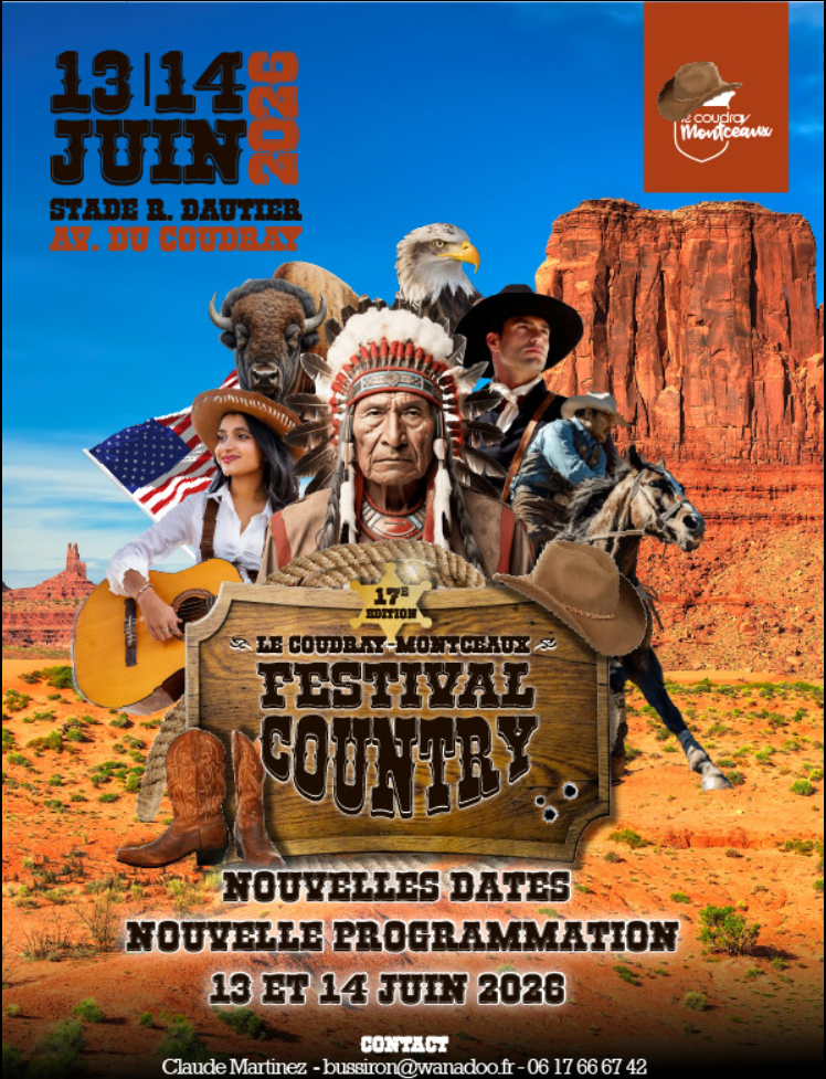 Venez rencontrer l'Office lors de l'u00e9vu00e9nement Festival Country_Le Coudray-Montceaux