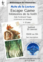 Escape game "Mémoires de la forêt" à la bibliothèque de Villemoirieu_Balcons du…