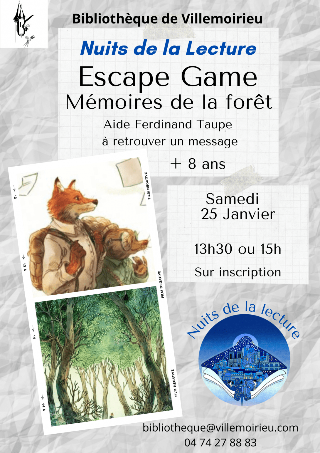 Escape game "Mémoires de la forêt" à la bibliothèque de Villemoirieu_Balcons du…