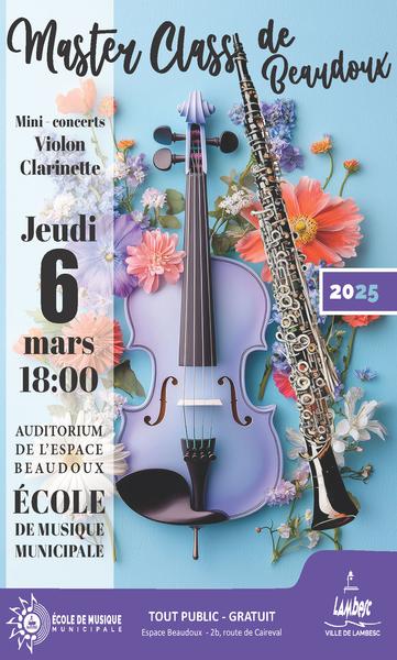 Master Class de Beaudoux et mini-concerts - Violons et Clarinettes