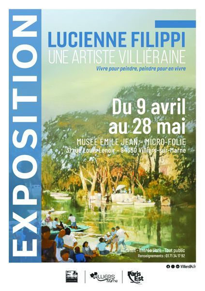 affiche exposition Lucienne Filippi, une artiste villiéraine au musée Emile Jean à Villiers-sur-Marne 