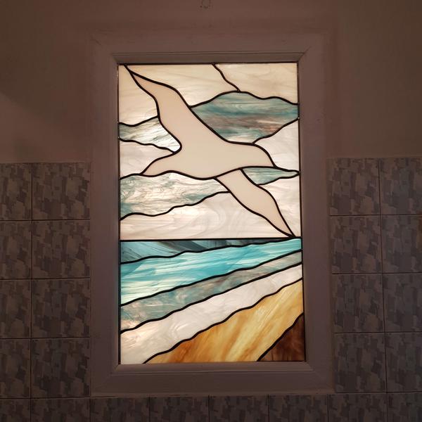 Vitrail réalisé par l'atelier Au cœur du vitrail 