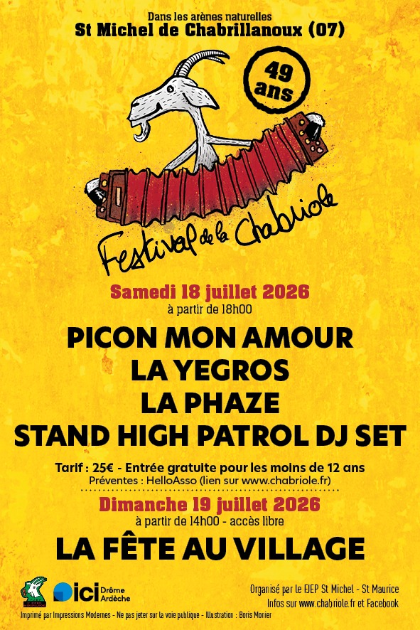 Affiche de la 49ème édition du Festival de la Chabriole