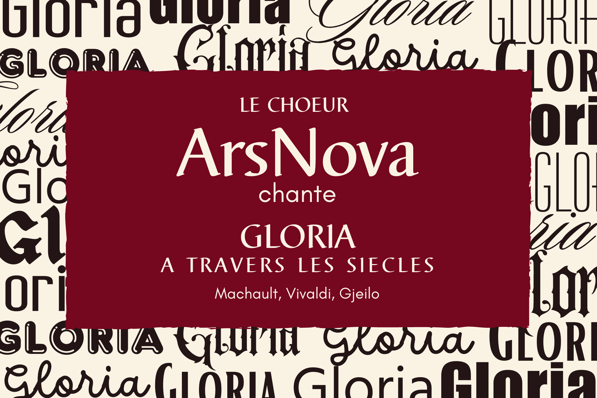 Events…Put it in your diary : Concert Le chœur ArsNova chante Gloria à travers les siècles