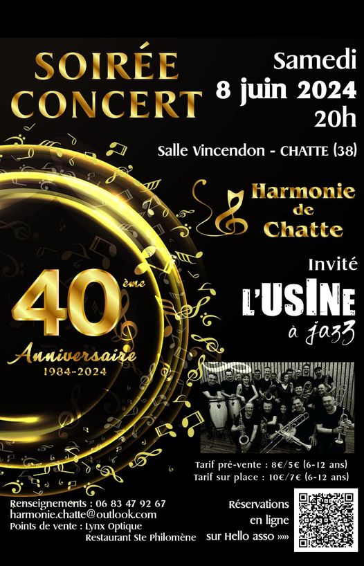 Soirée concert 40 ans Harmonie de Chatte - l'Usine à Jazz