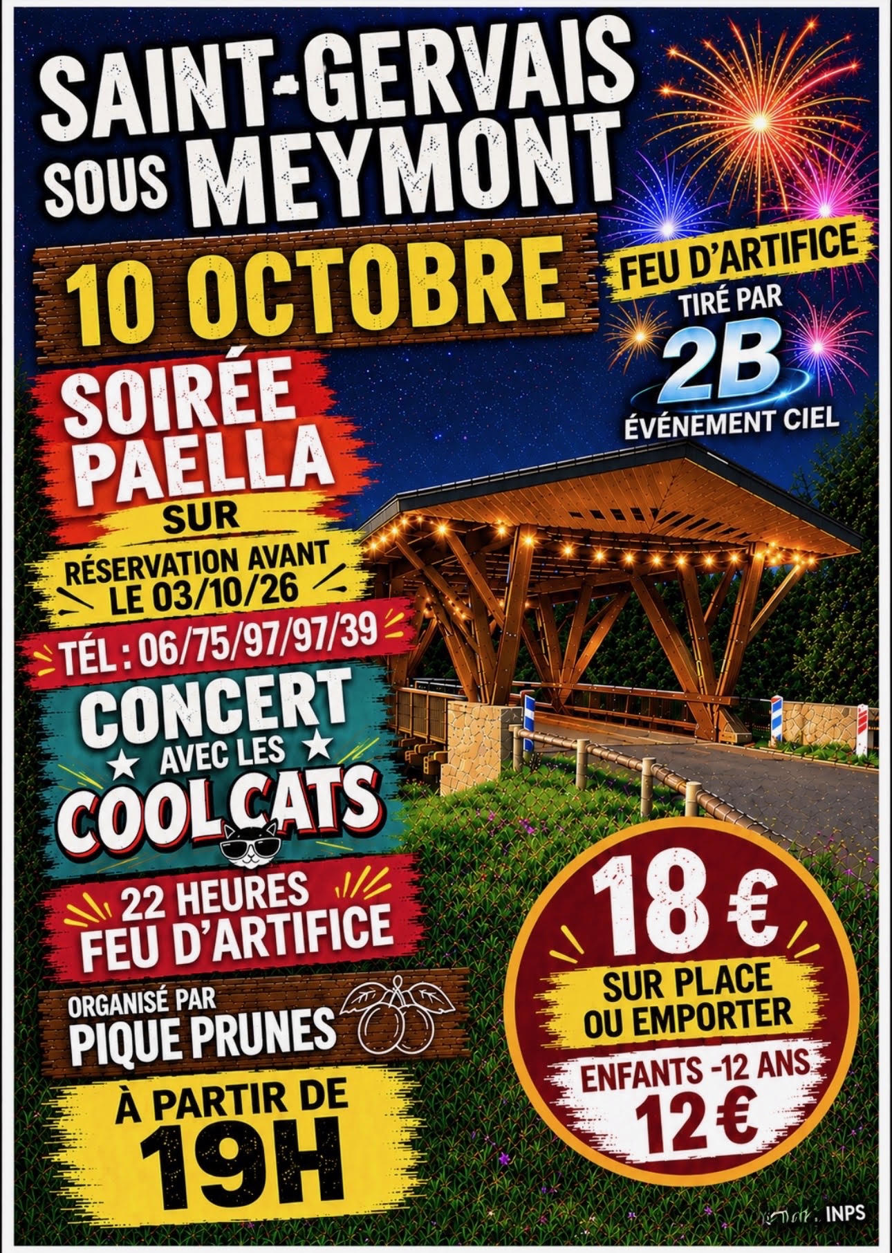Soirée dansante avec feu artifice