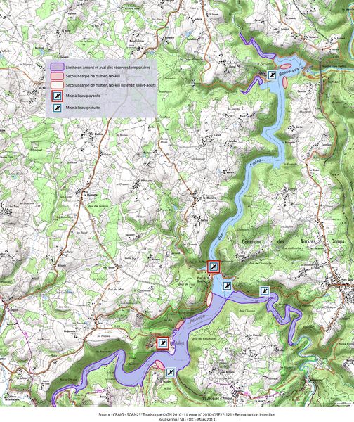 Parcours de pêche - Barrage des Fades-Besserve